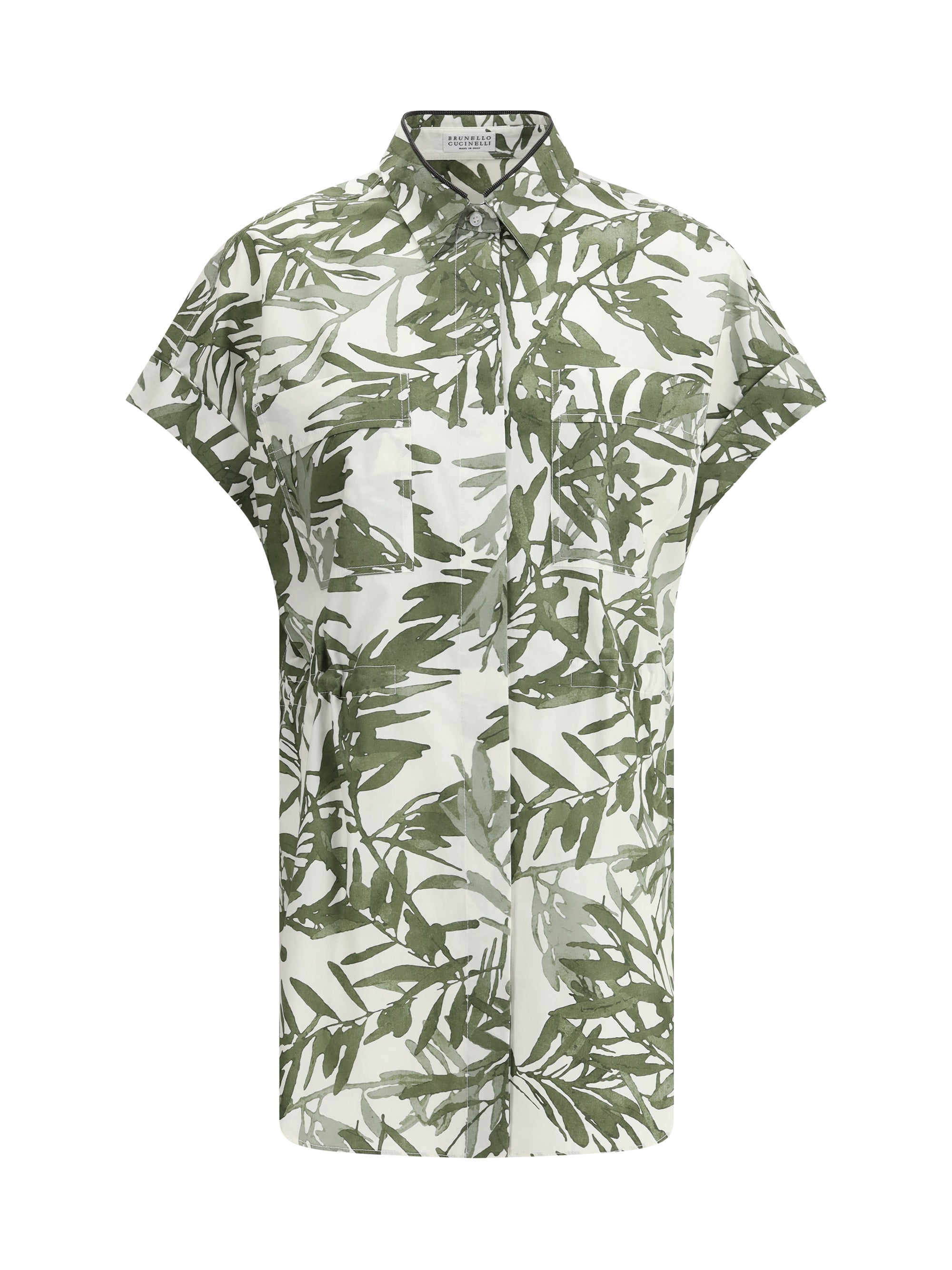BRUNELLO CUCINELLI XXL leaf print long shirt