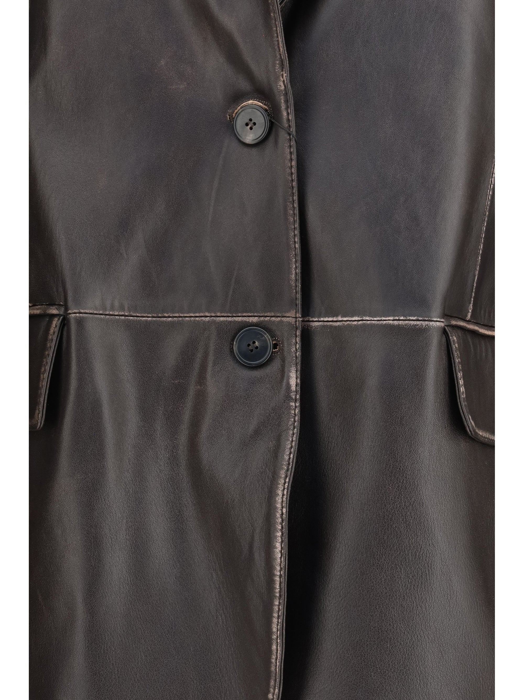 MAX MARA WEEKEND L pila single-breasted leather jacket