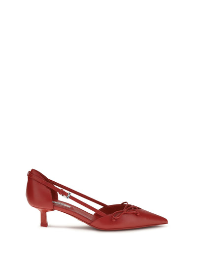 side-cut leather pumps