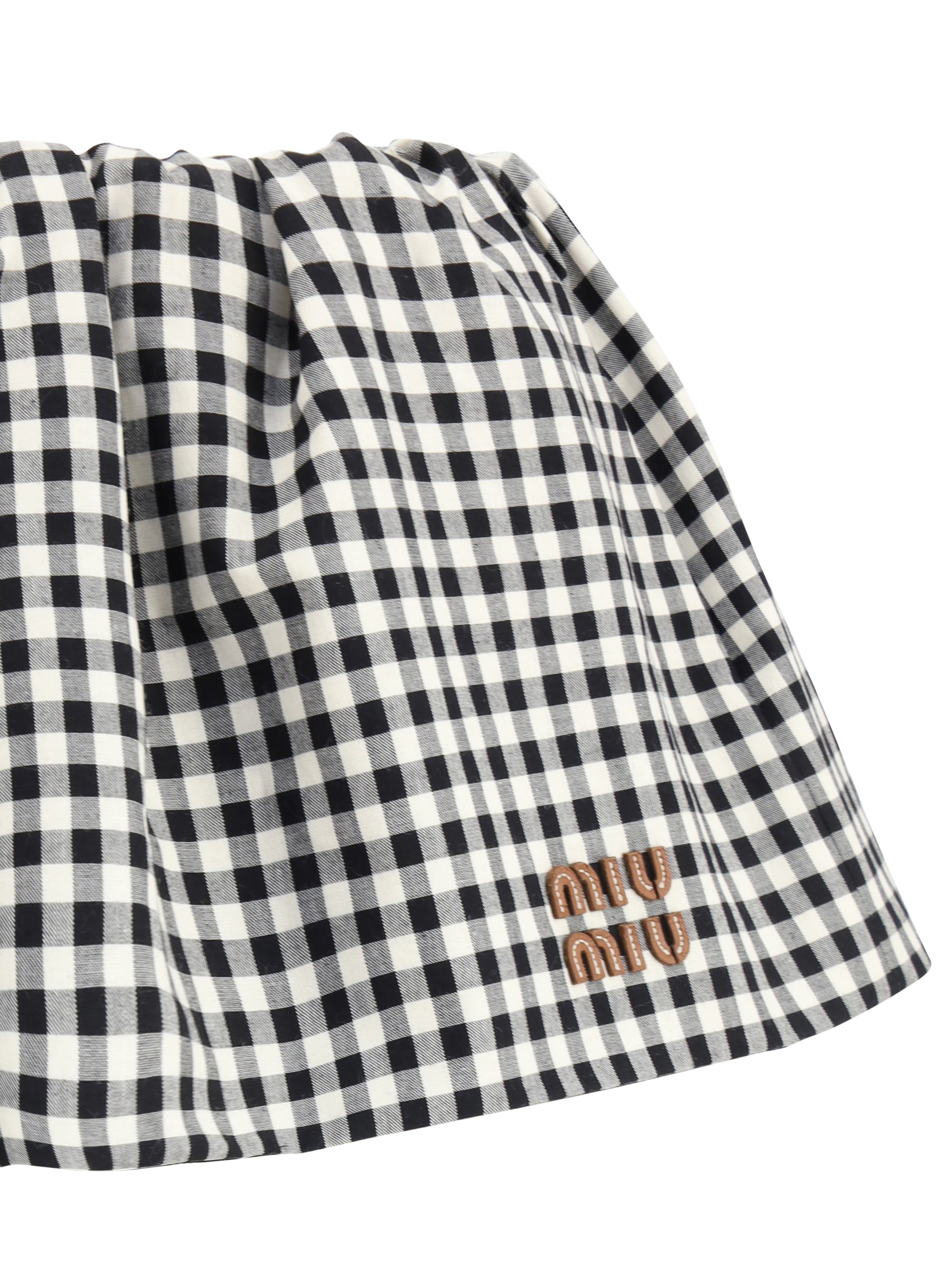 MIU MIU 40 vichy pattern miniskirt