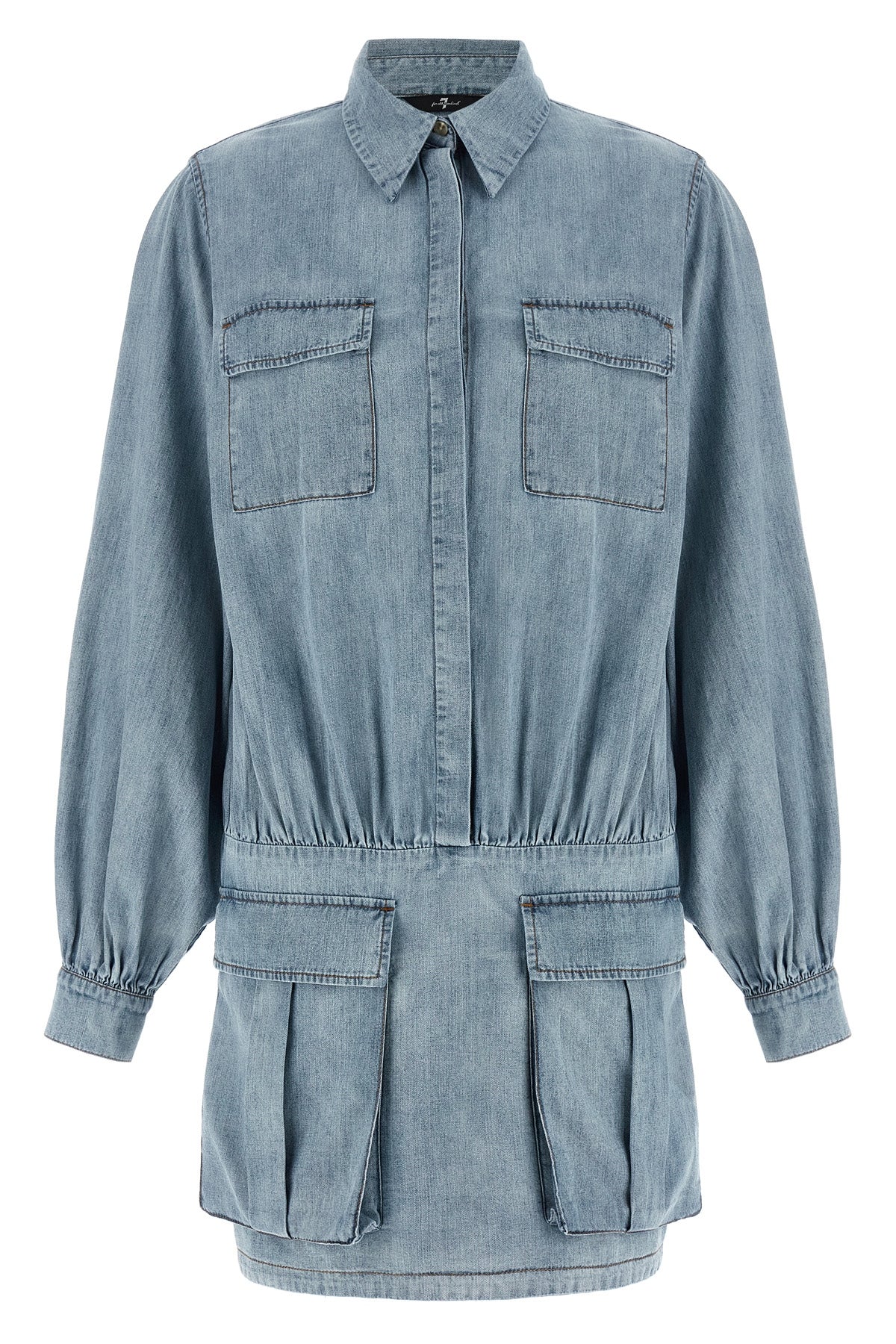 cotton on denim mini dress 7 For All Mankind Utility Cotton Denim Mini Dress