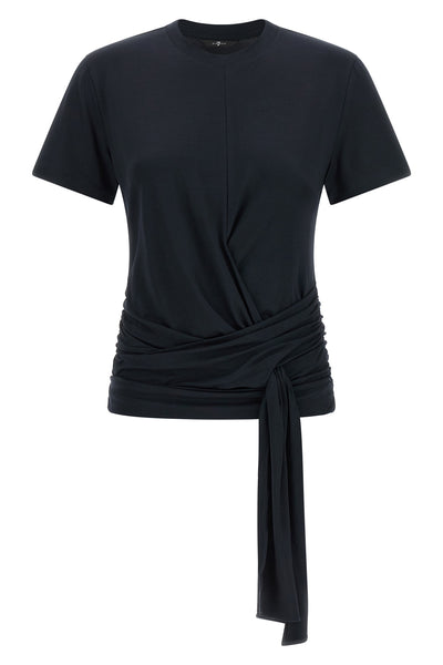 the 7 for all mankind fitted twist t-shirt in a deep dark blue nuance redefine