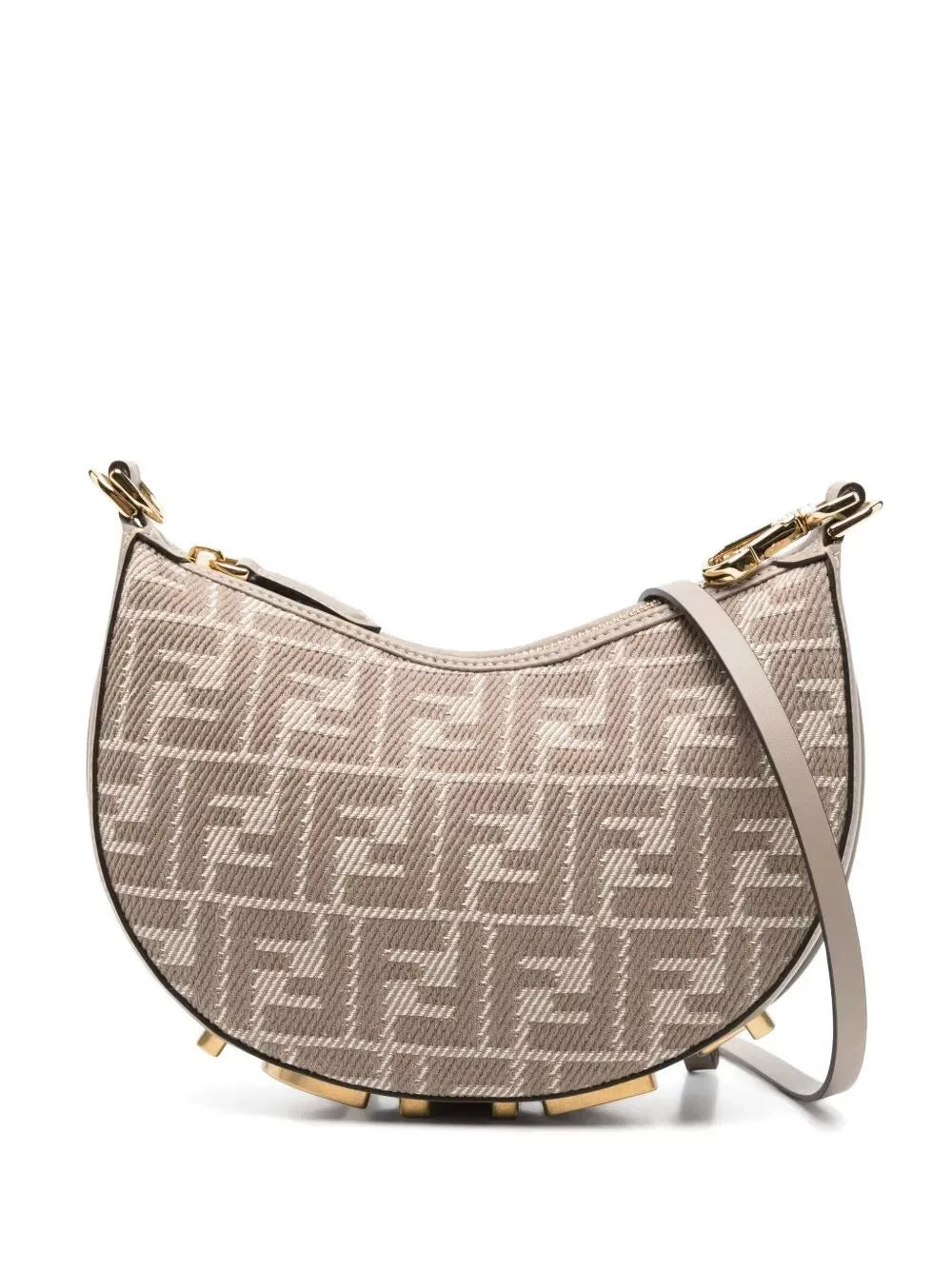 FENDI Fendigraphy FF Mini Denim Effect Jacquard Shoulder Bag
