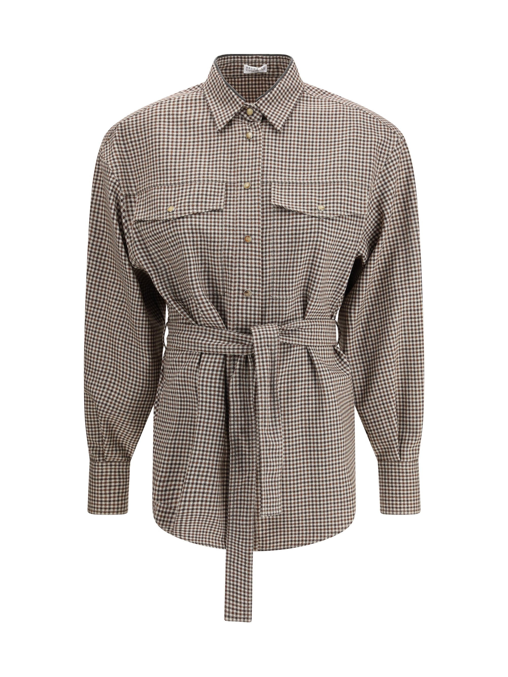 BRUNELLO CUCINELLI M checked virgin wool shirt