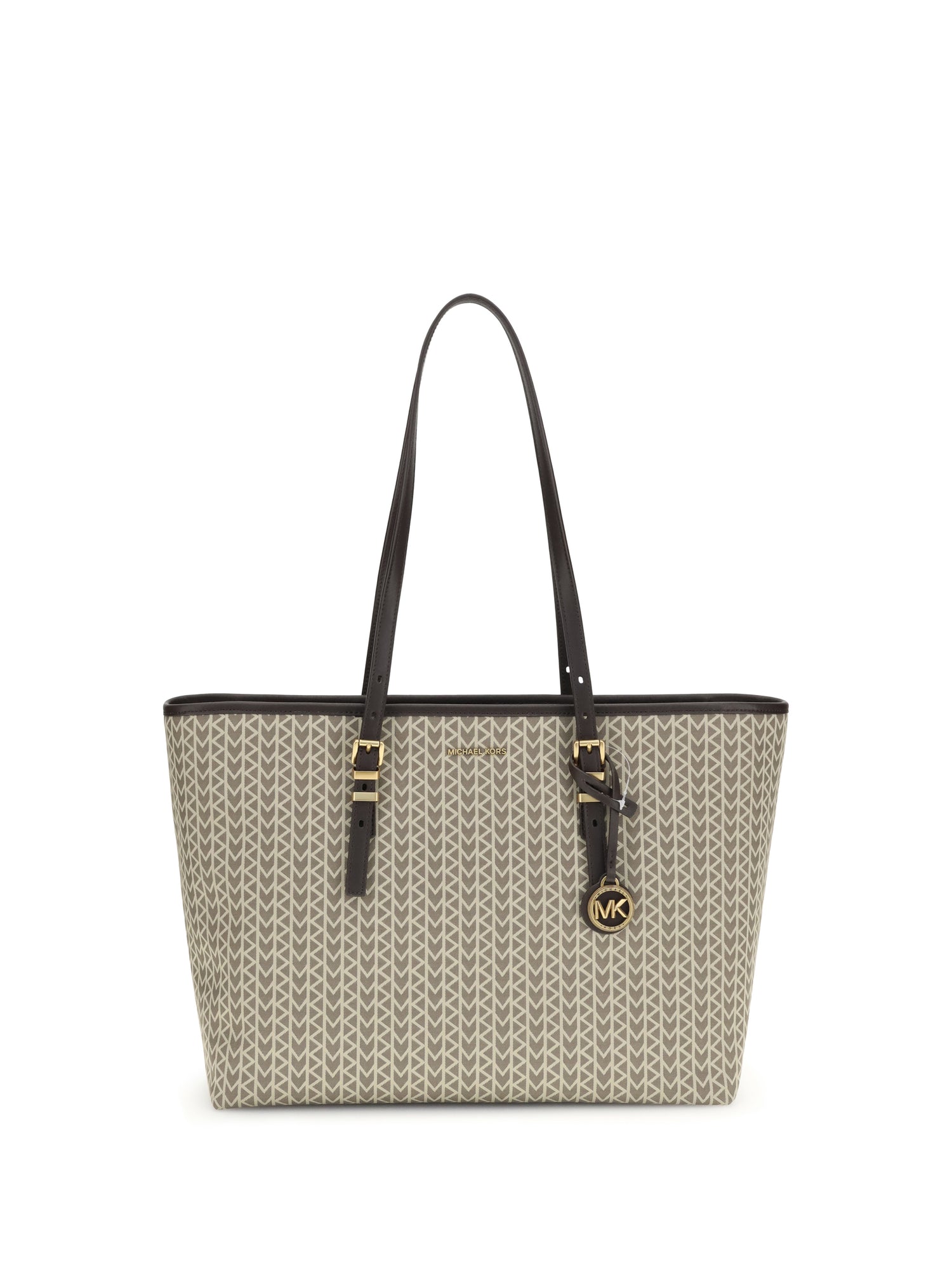 MICHAEL KORS OS quinn large jacquard logo tote bag