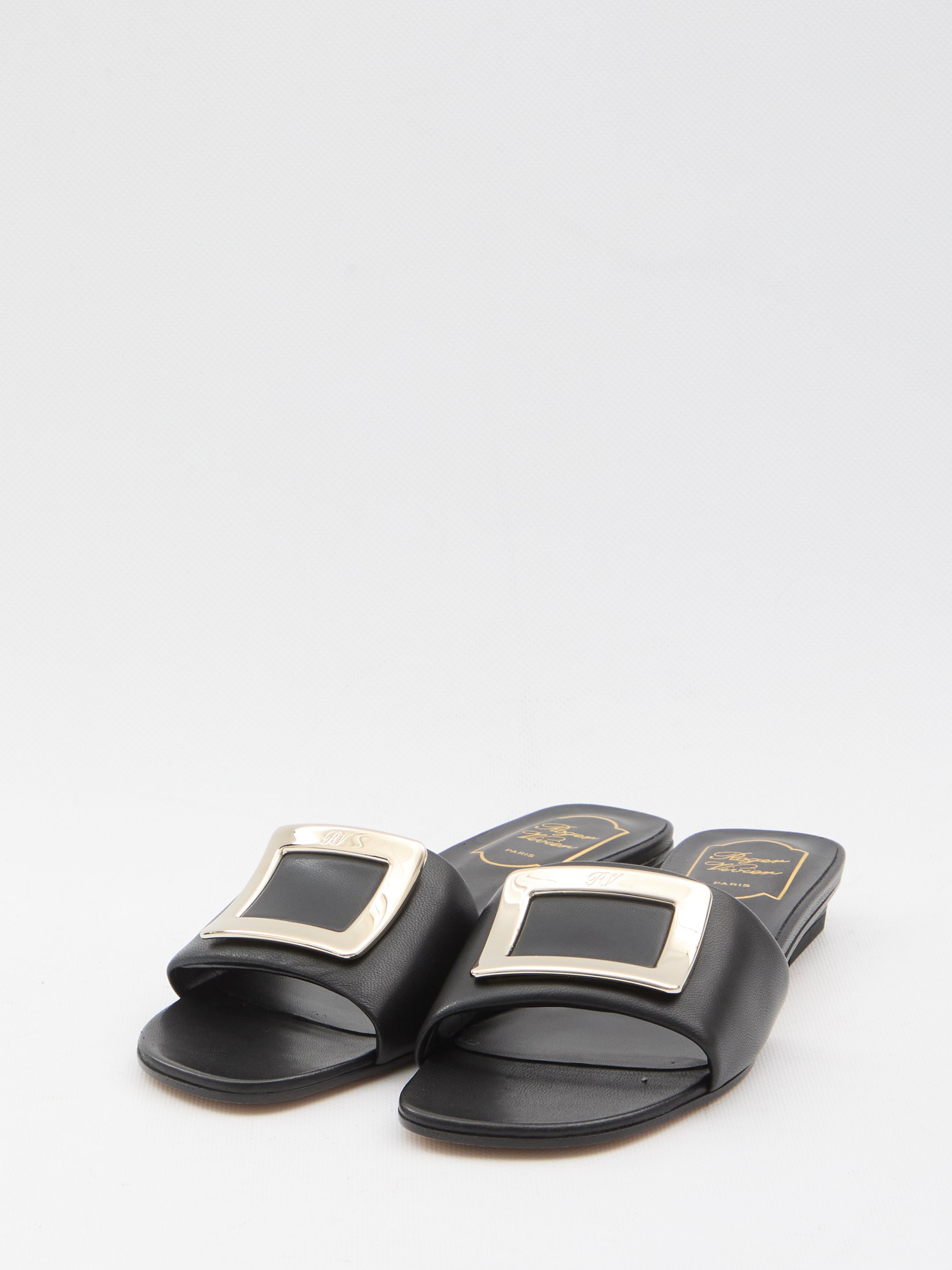 ROGER VIVIER 36 rv leather slides