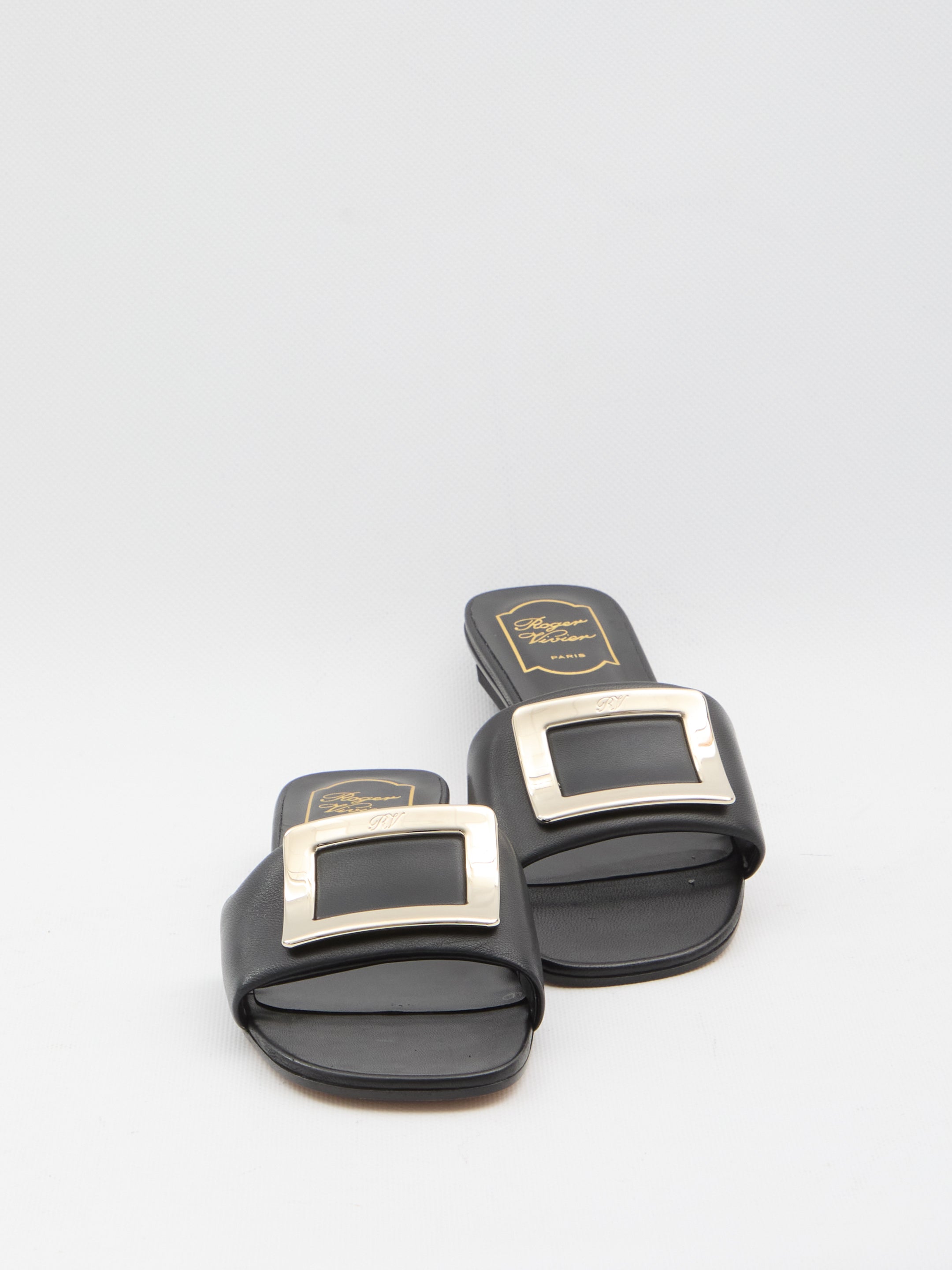 ROGER VIVIER 36 rv leather slides