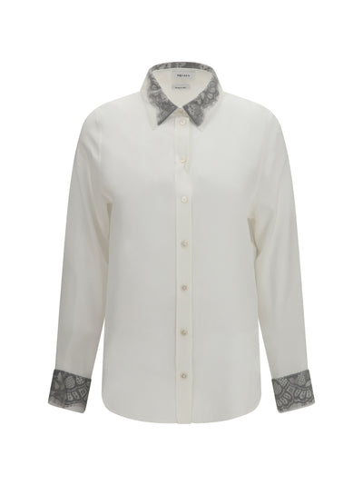 floral lace detail shirt