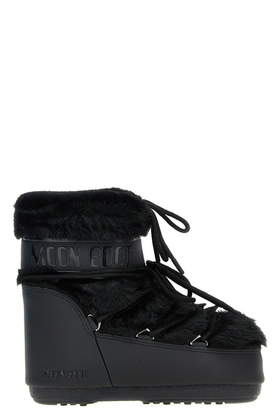 ltrack tube faux fur leather and faux fur ankle boots