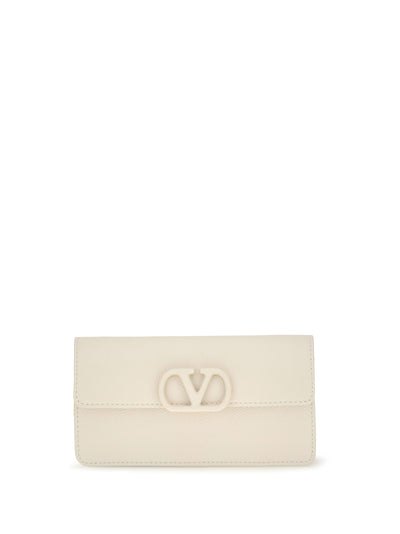 vlogo signature grainy calfskin chain wallet