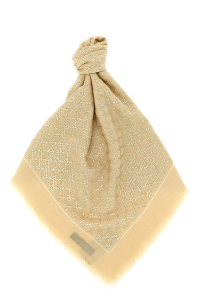 gg lamé jacquard wool shawl