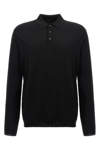 wool knit polo shirt