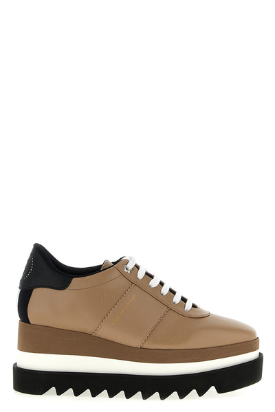 elyse sneakers in soft grainy leather-effect fabric