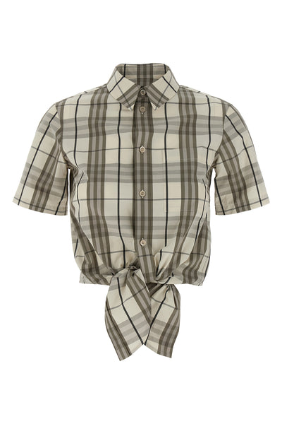 check print cotton shirt