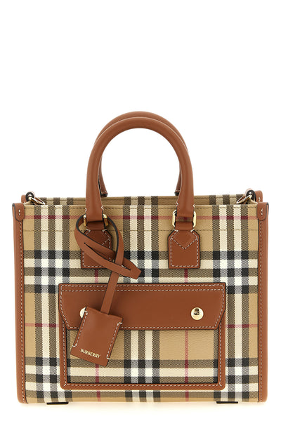 freya mini shopping bag in cotton blend coated