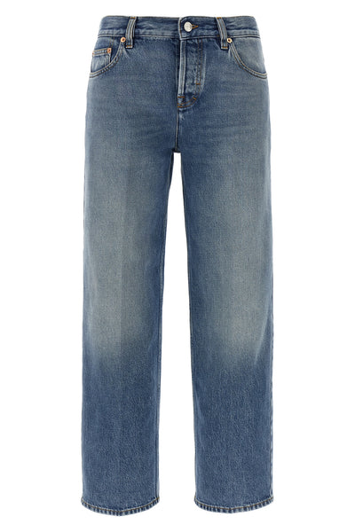 washed cotton denim jeans
