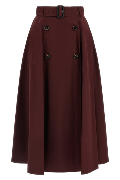 burberrys midi skirt exemplifies a precise sartorial construction through a str