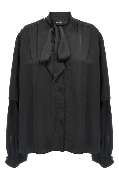 double sleeve technical crêpe shirt
