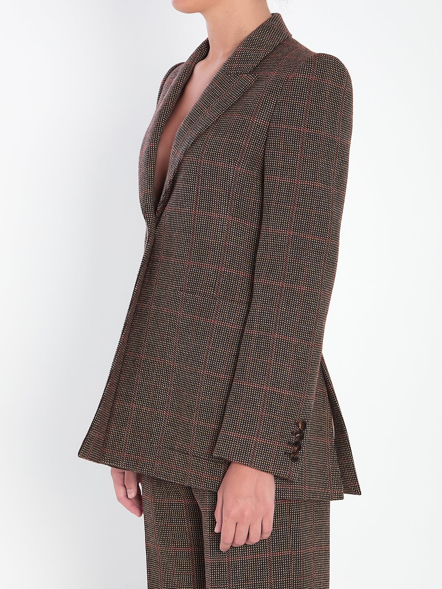 CHLOE 36 checked wool tailored jacket