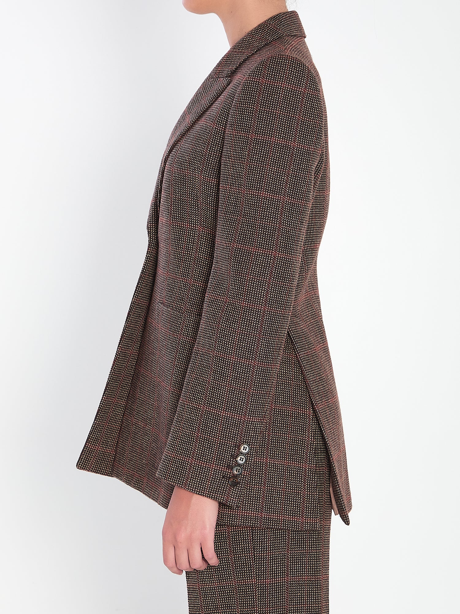 CHLOE 36 checked wool tailored jacket