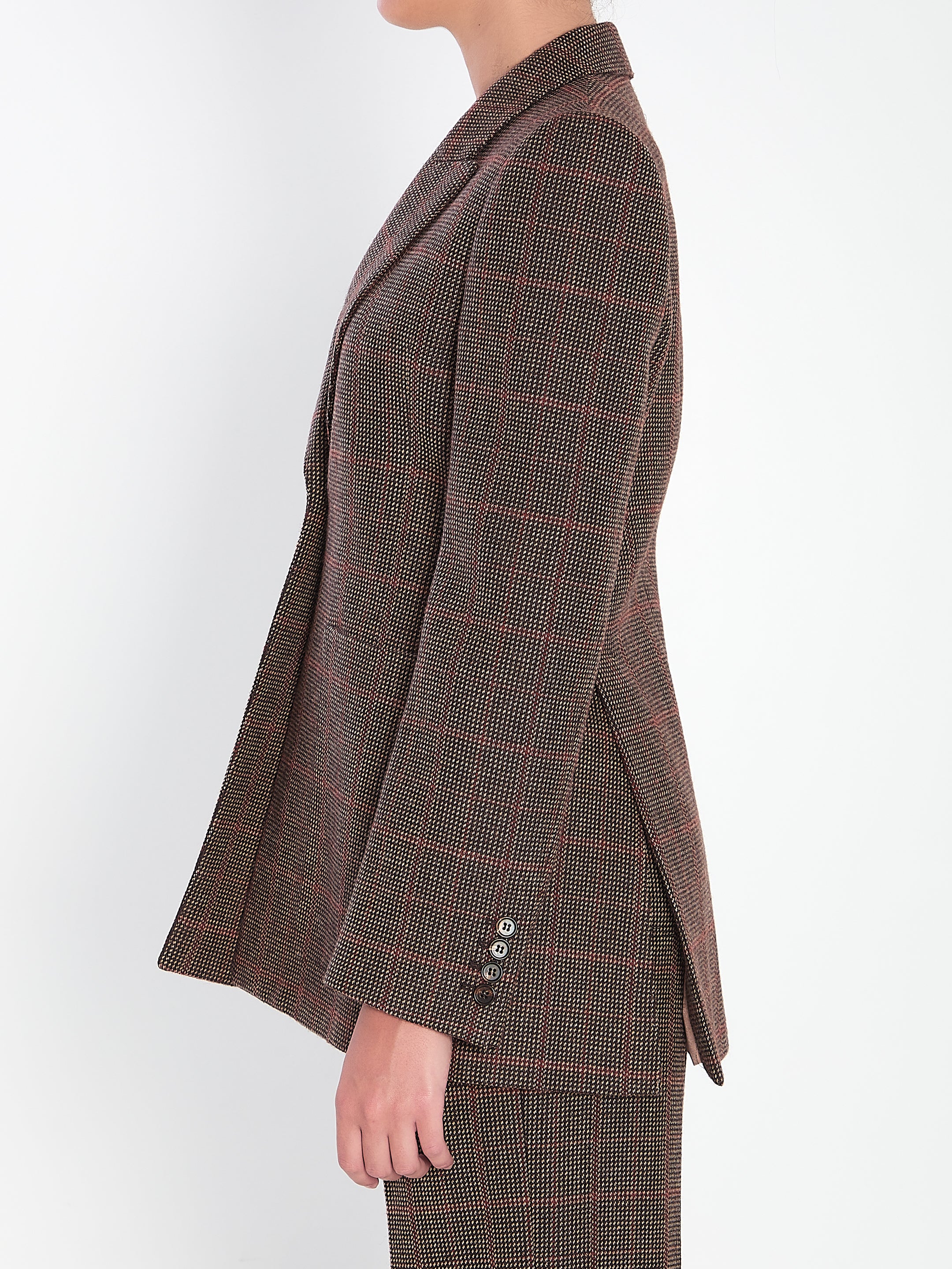 CHLOE 38 checked wool tailored jacket