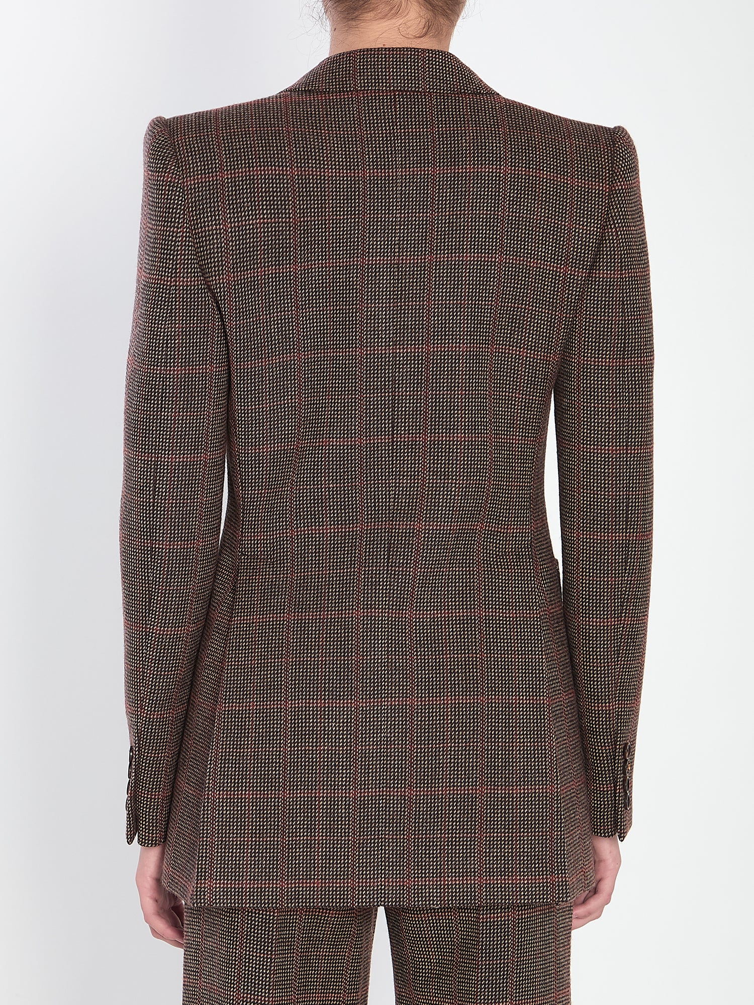 CHLOE 36 checked wool tailored jacket