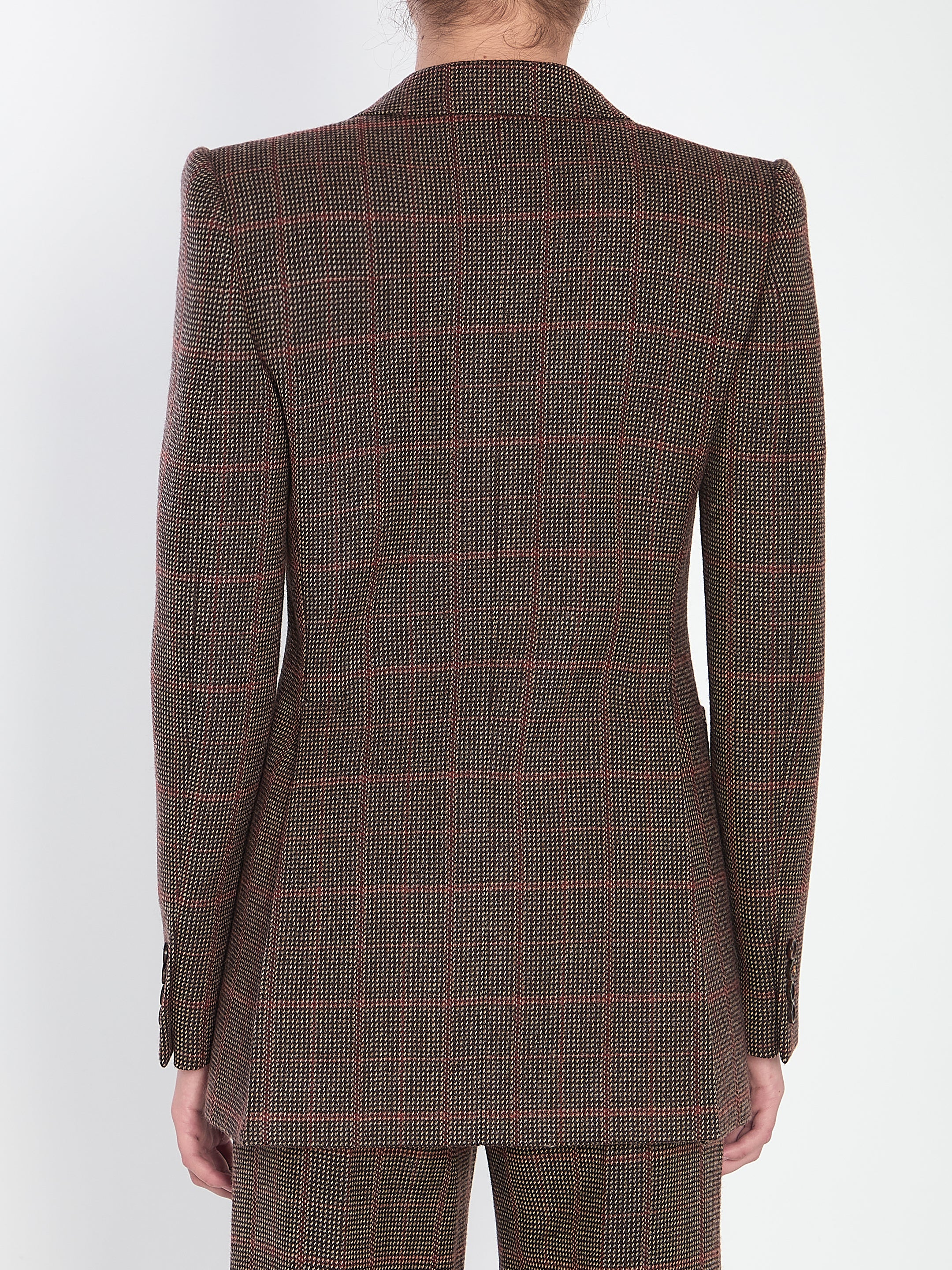 CHLOE 36 checked wool tailored jacket