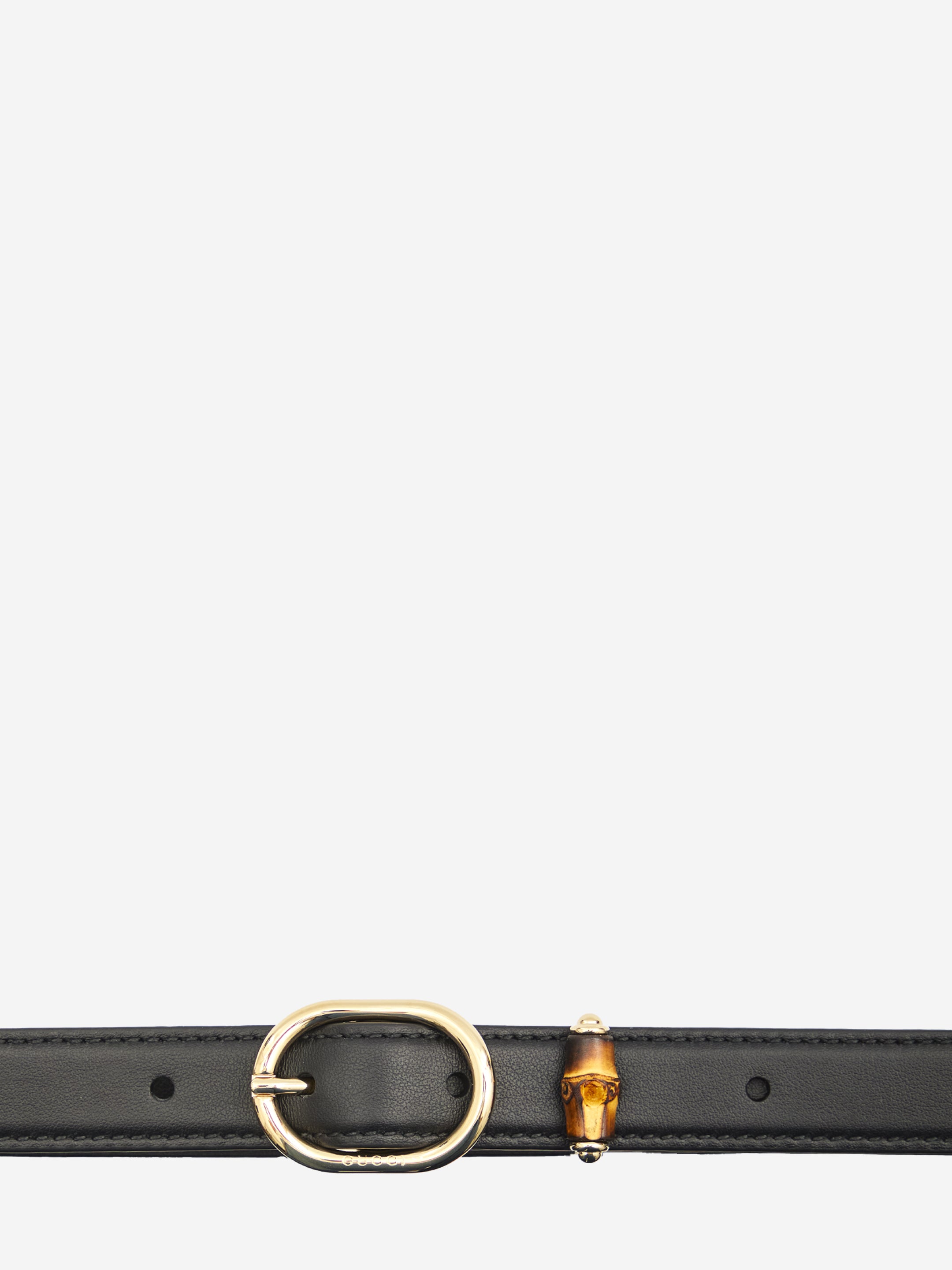 GUCCI 70 skinny belt with oval buckle