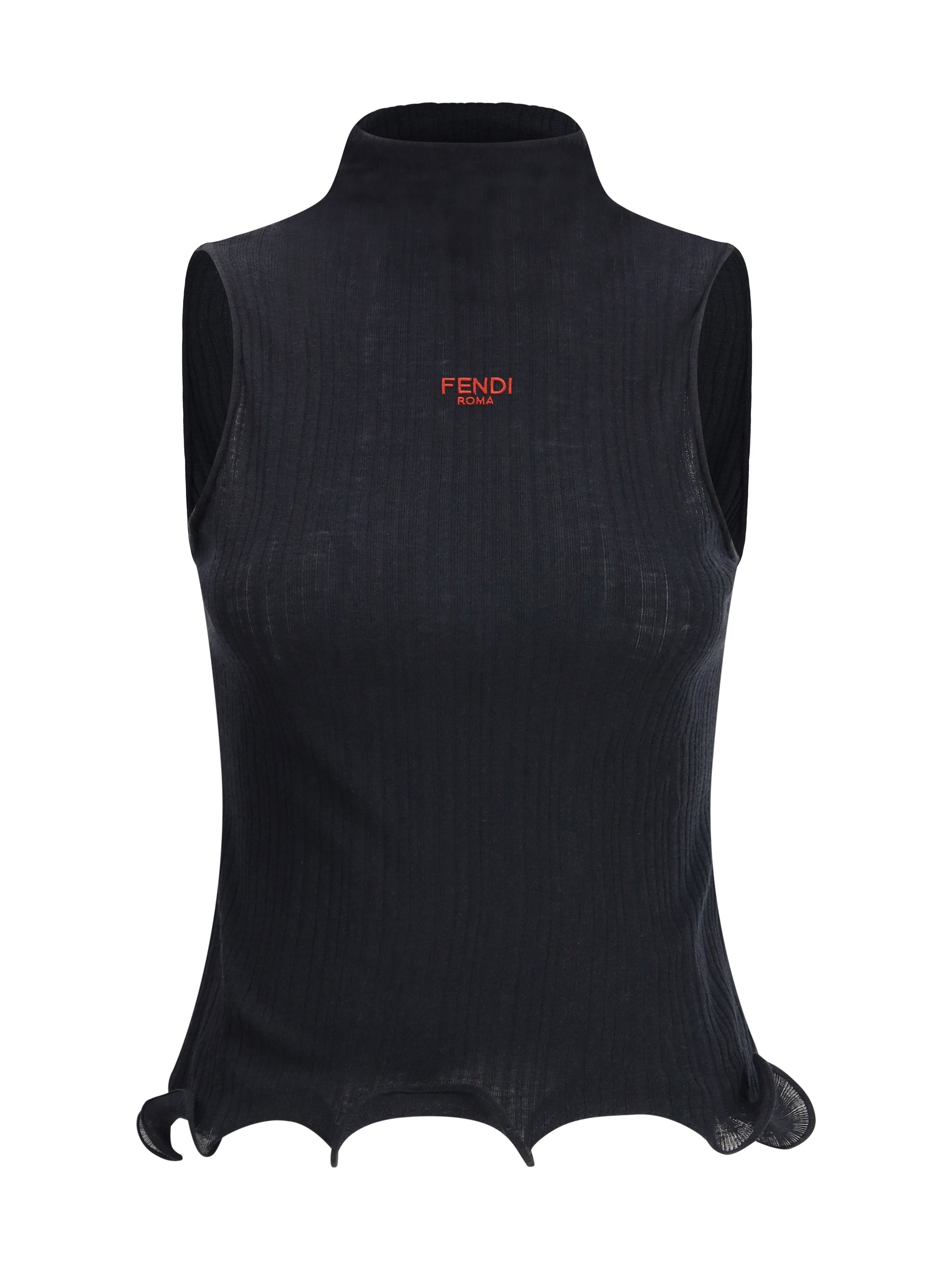 FENDI 40 sleeveless virgin wool top