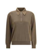PHOEBE PHILO M zipped polo in fine merino wool