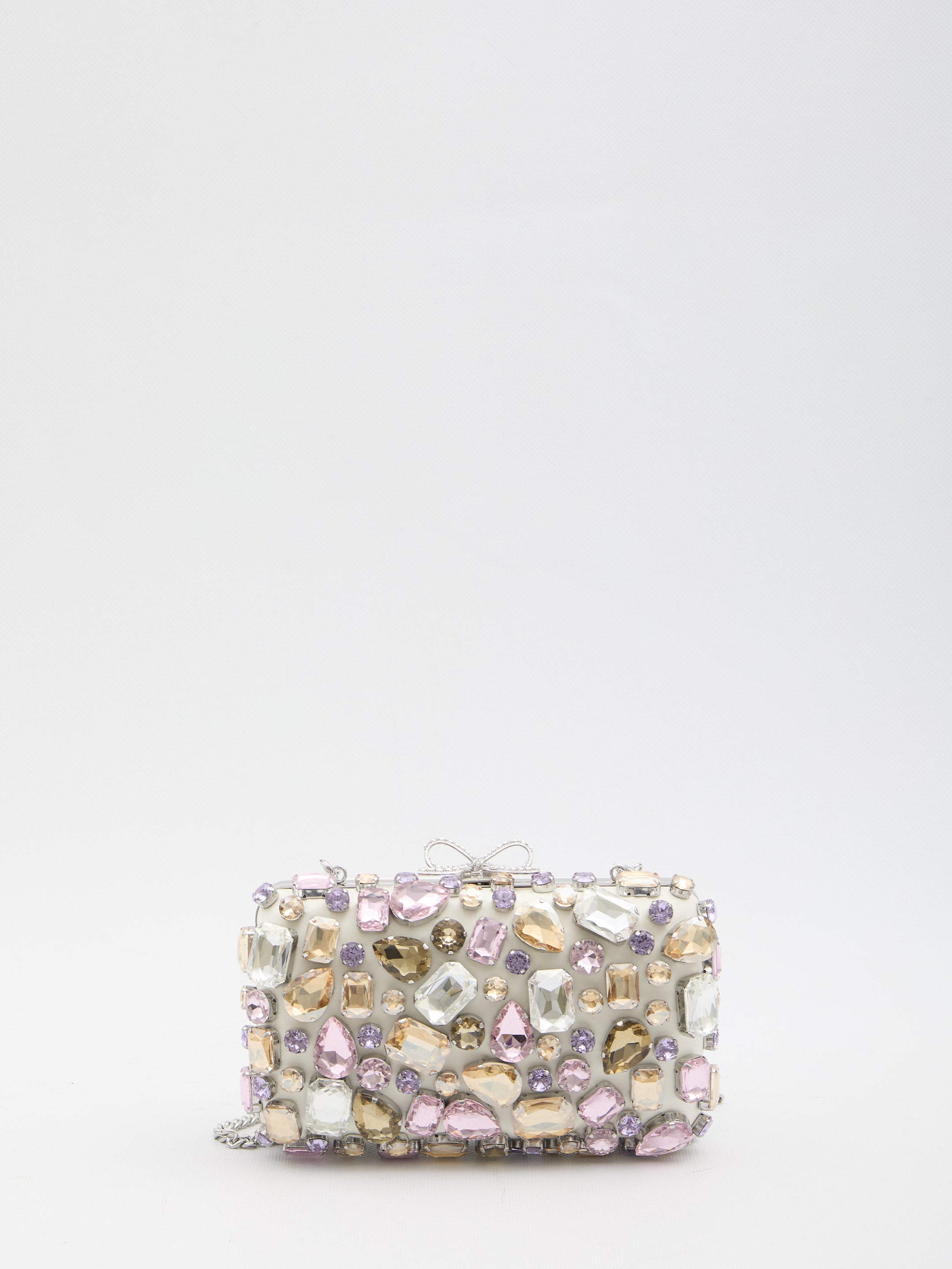 SELF PORTRAIT OS multi crystal embellished clutch bag