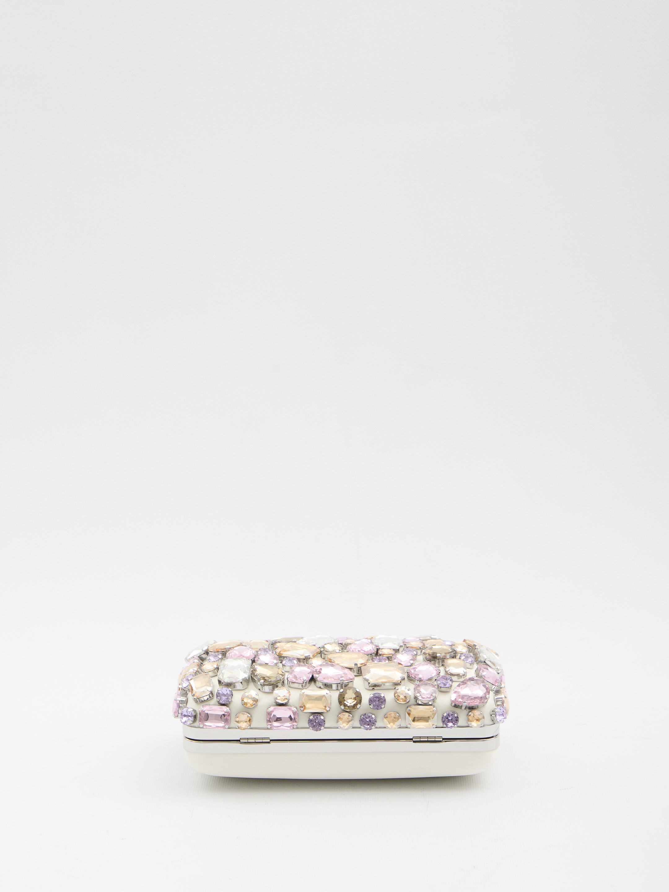 SELF PORTRAIT OS multi crystal embellished clutch bag