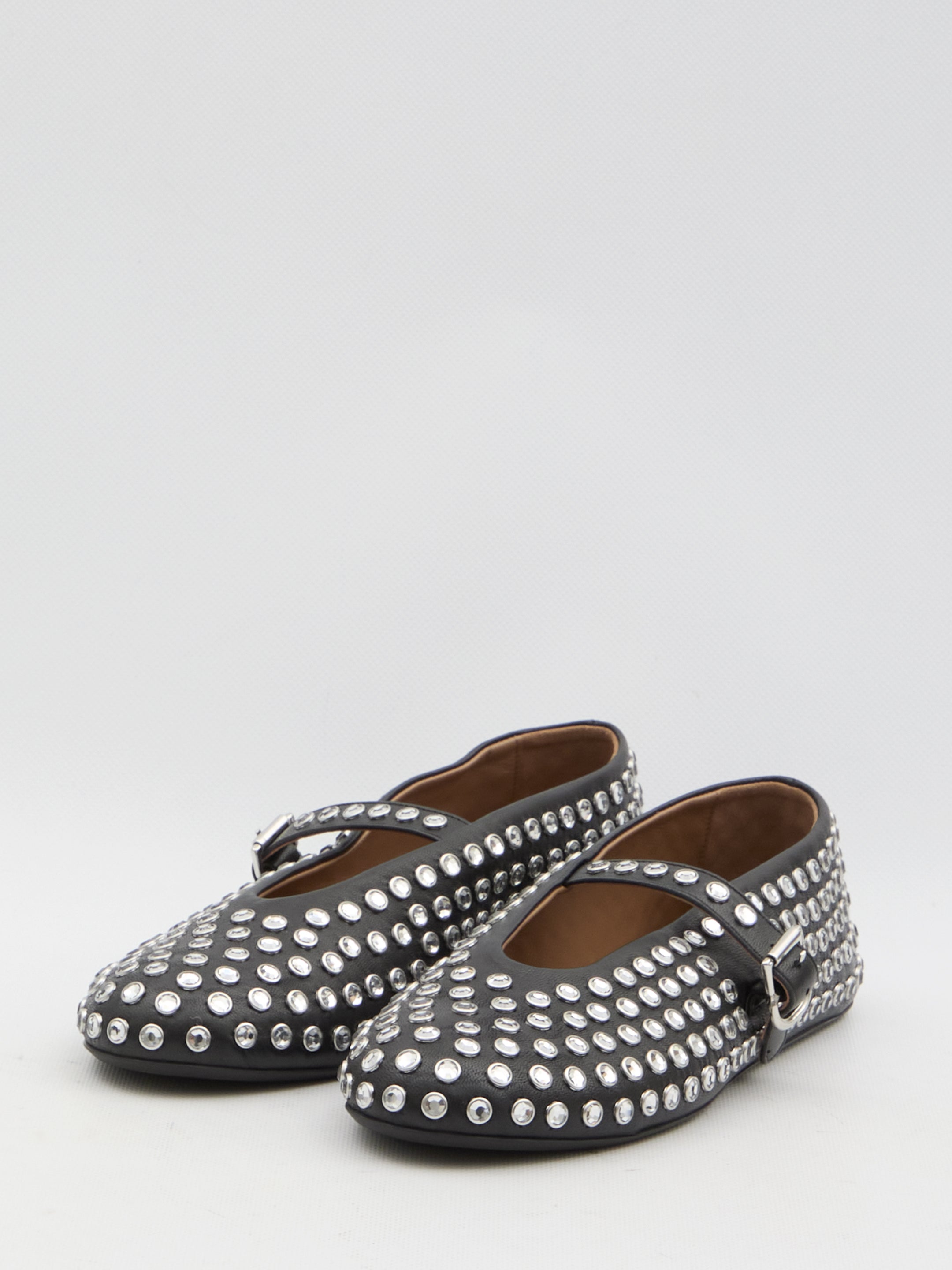 ALAIA 40 ballerinas with rhinestones