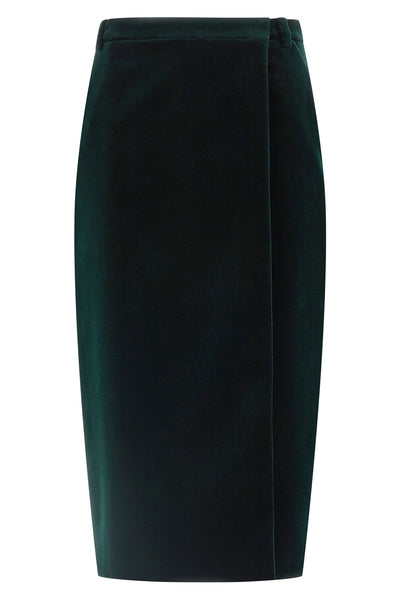 midi skirt in cotton velvet