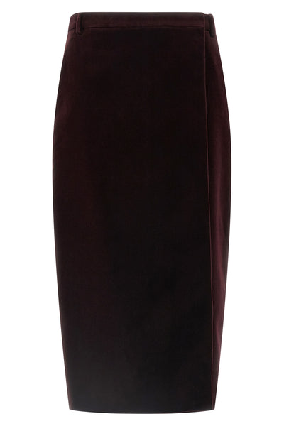 midi skirt in cotton velvet