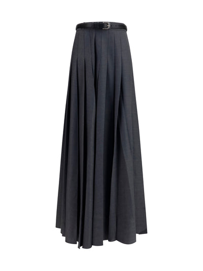 pleated maxi skirt