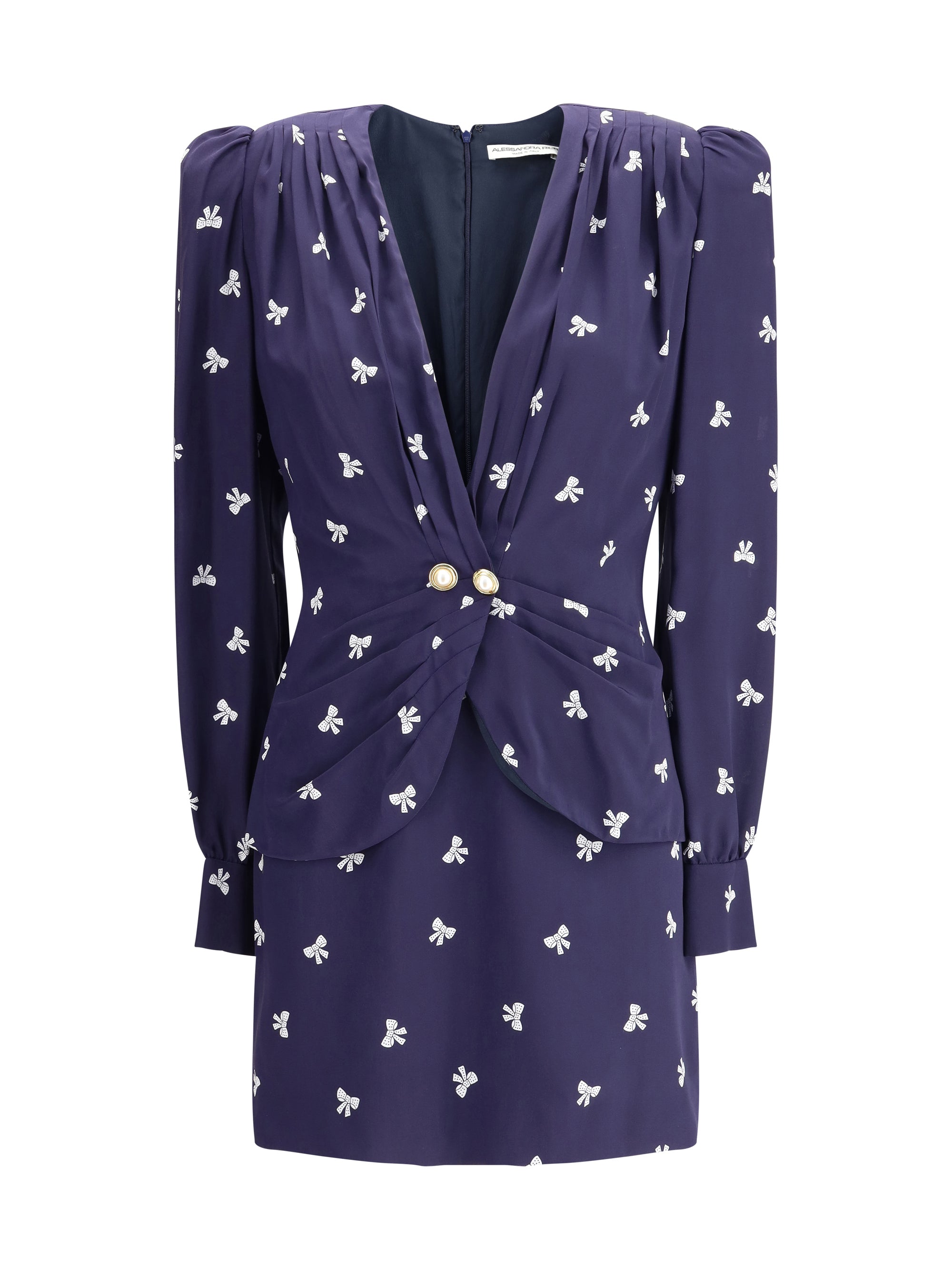 ALESSANDRA RICH 42 bow patterned short dress