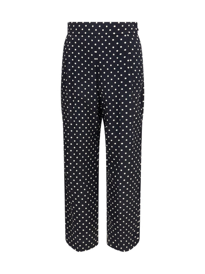 polka-dot crêpe de chine pants