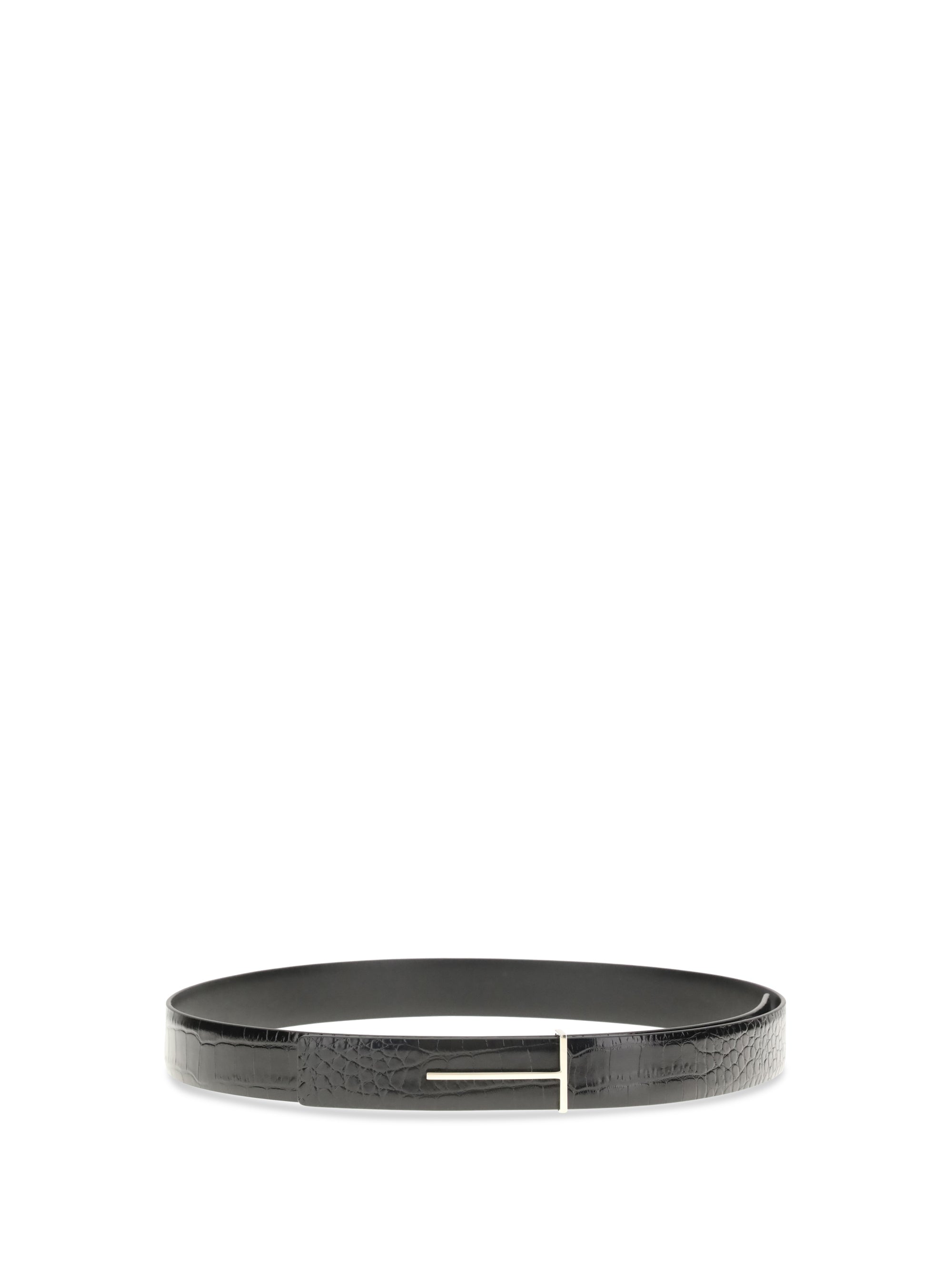 TOM FORD 75 crocodile-effect belt