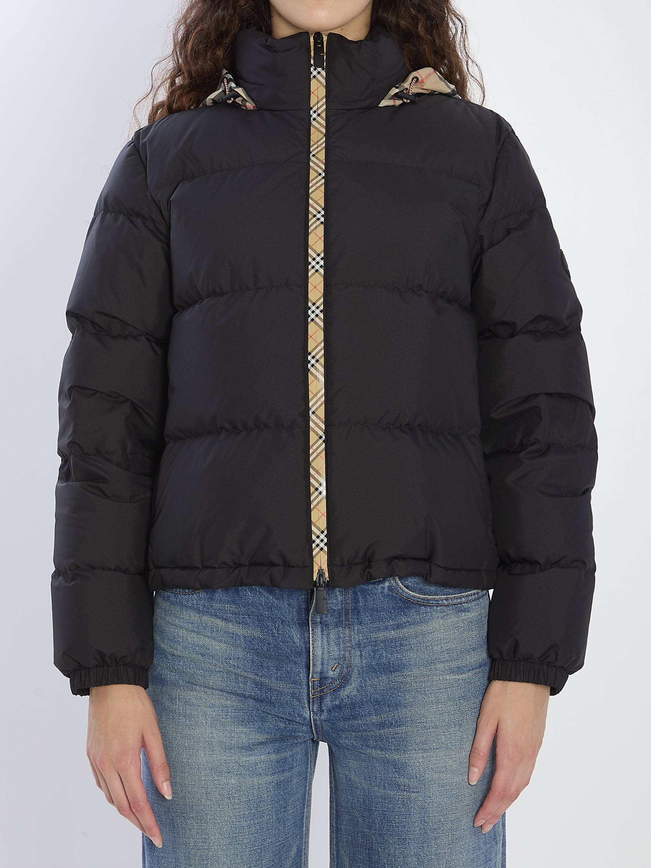 BURBERRY S puffer jacket with concealed hood