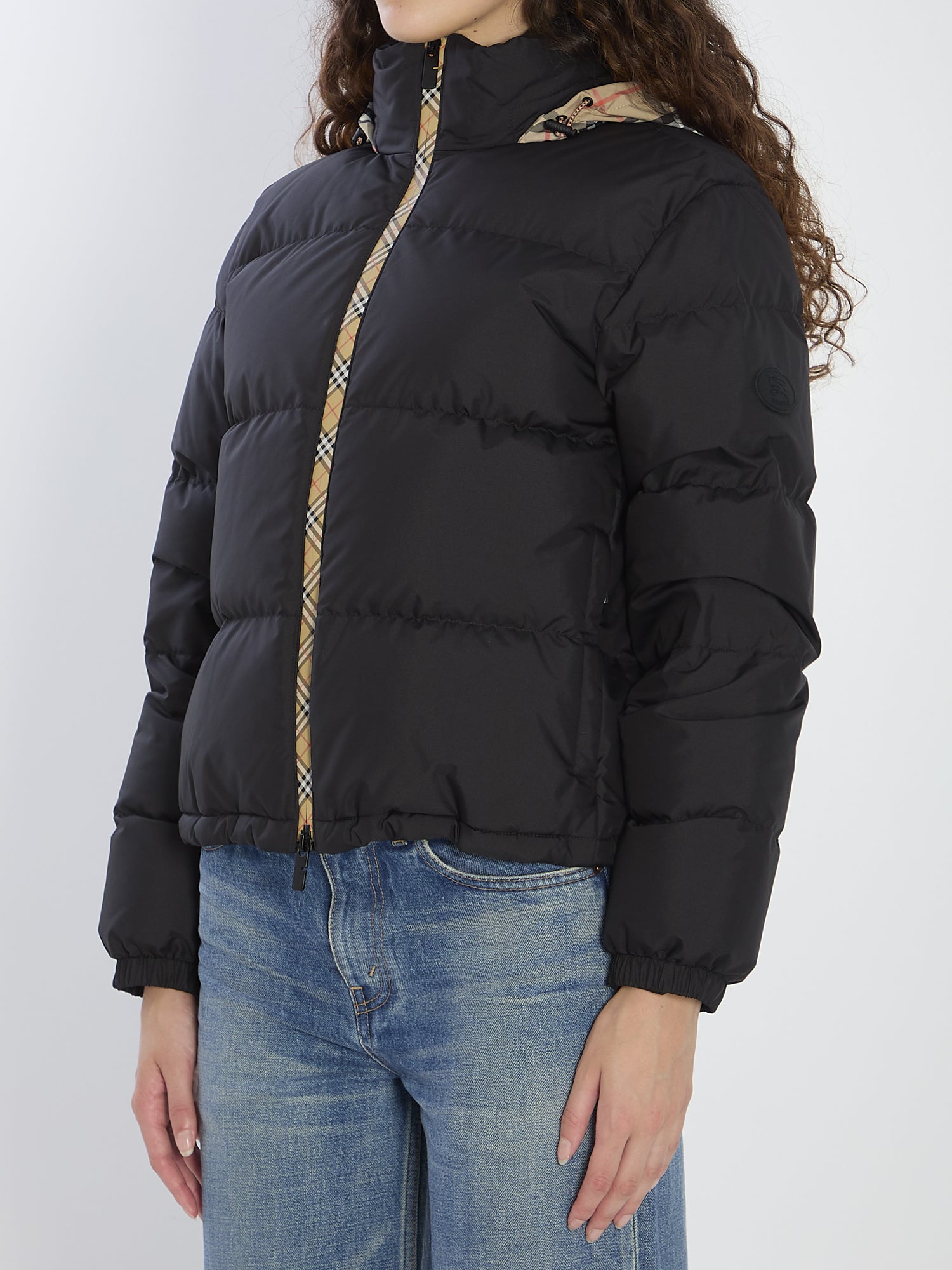 BURBERRY S puffer jacket with concealed hood
