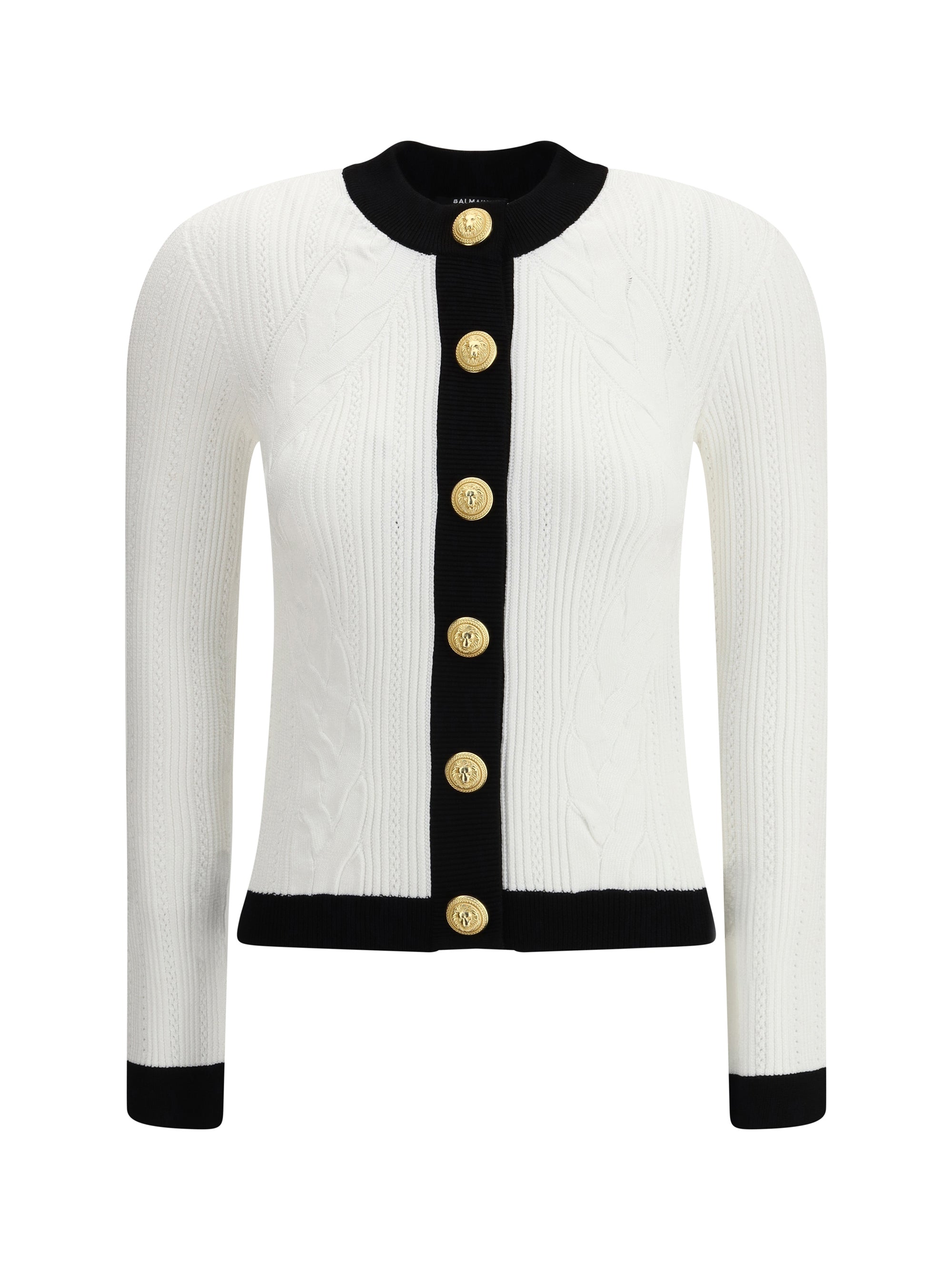 BALMAIN 36 contrast trim cardigan