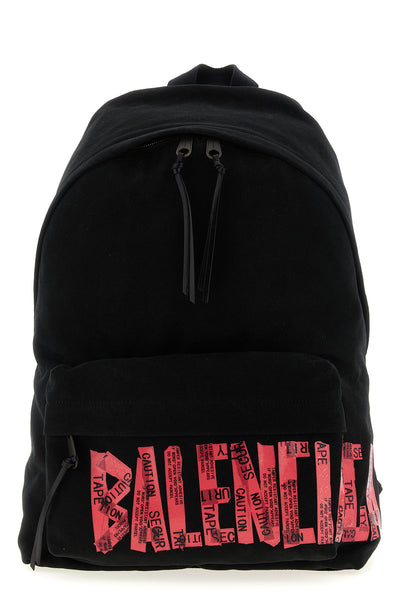 tape type washed cotton canvas backpack