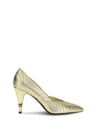 metallic leather pumps
