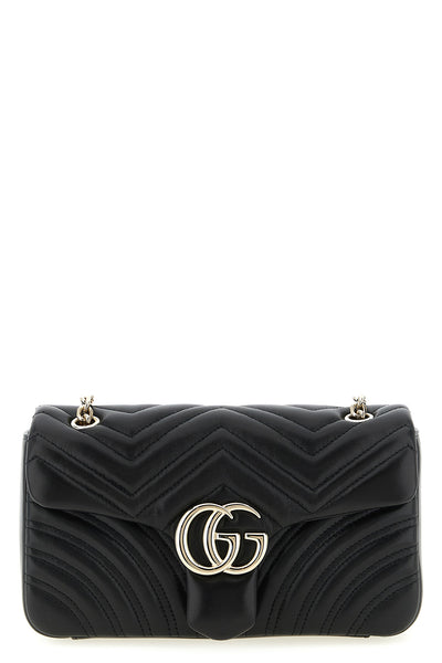 gg marmont shoulder bag in chevron matelassé lambskin