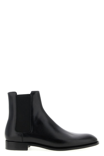 box saint laurent leather adrien ankle boots