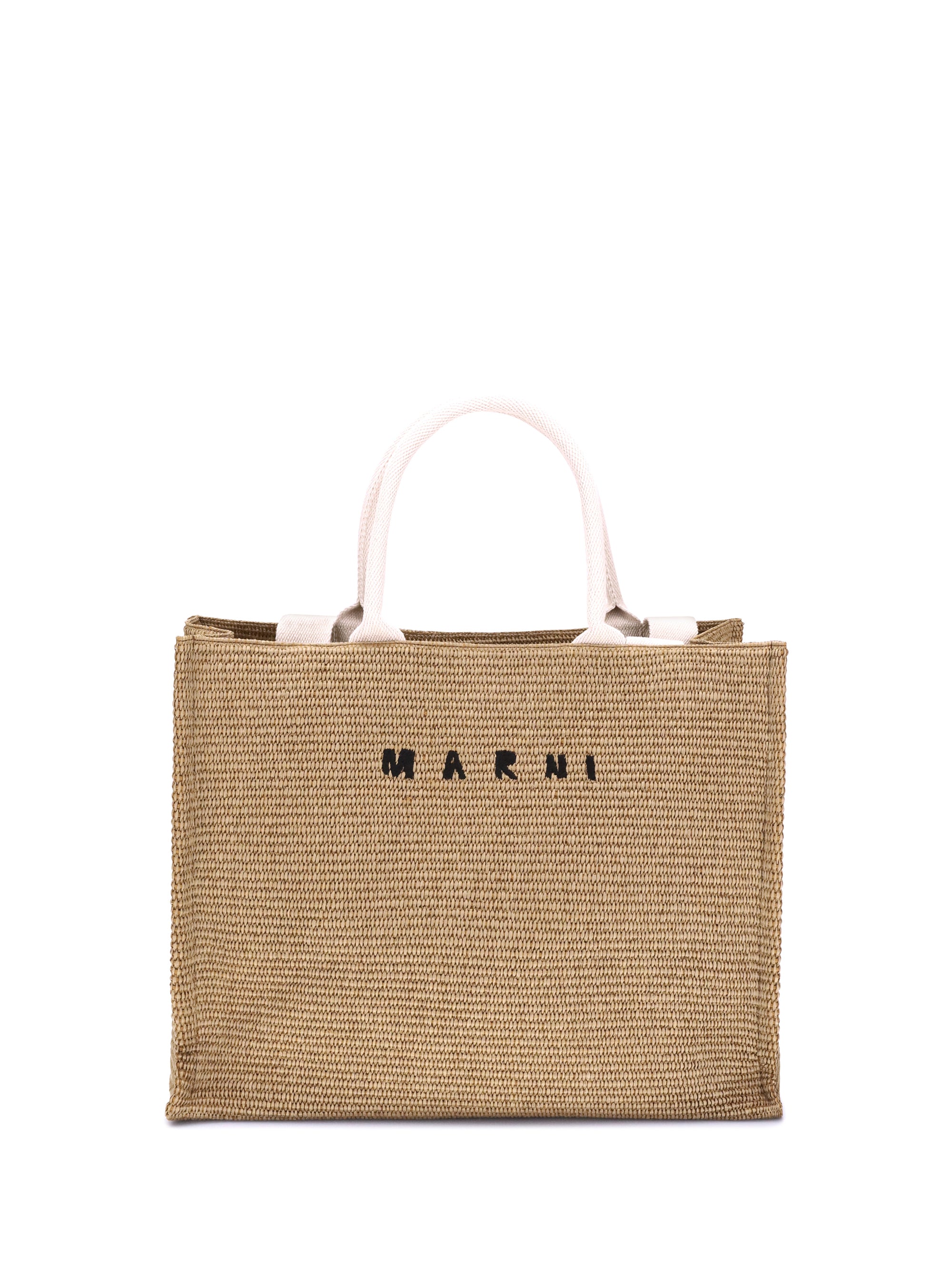 MARNI OS raffia-effect tote bag
