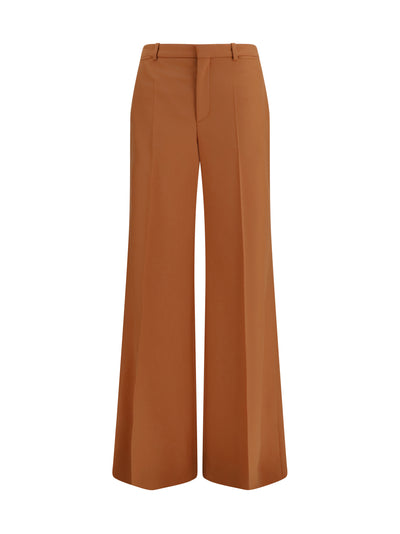 high-waisted flared cotton pants