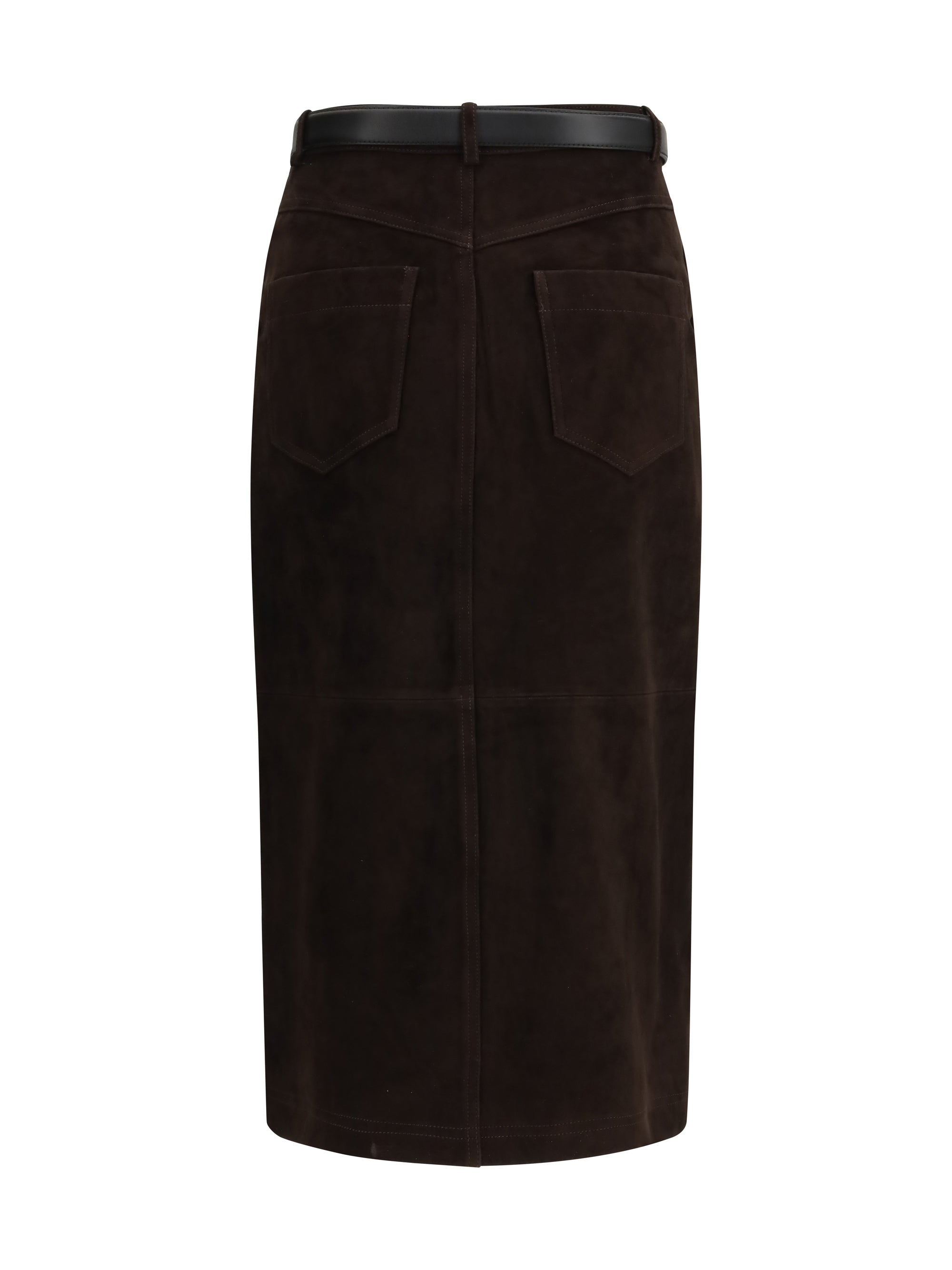 SELF-PORTRAIT 8 suede midi skirt