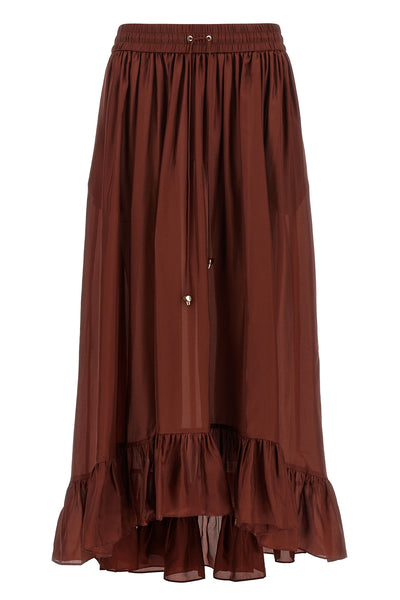 long aster skirt in silk habotai